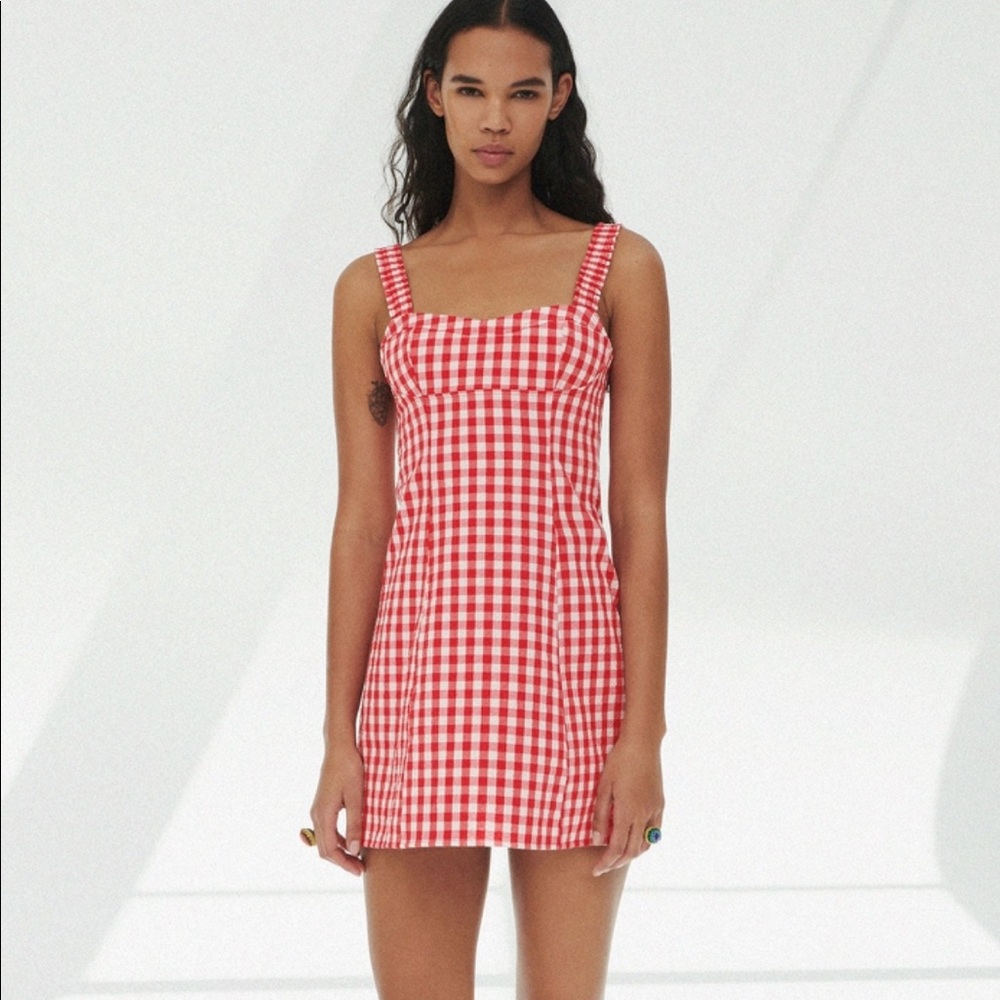 Zara Red Gingham Check Dress